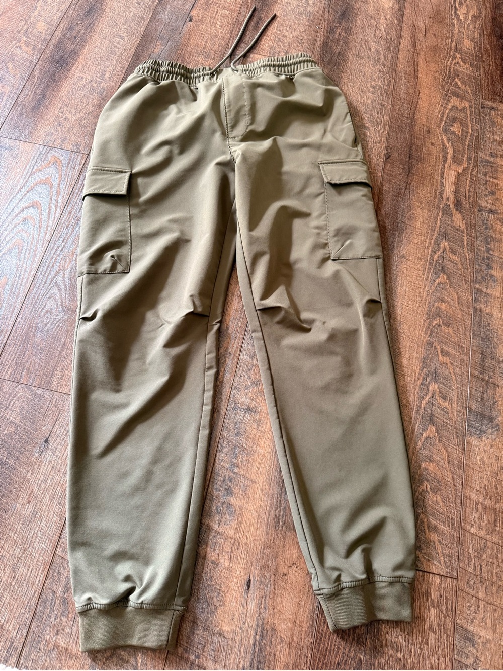 Men's Olive Tactical Cargo Joggers with Elastic Waist